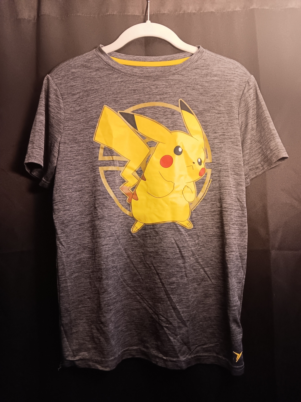 Old Navy Active Heather Gray Tee with Yellow Trim